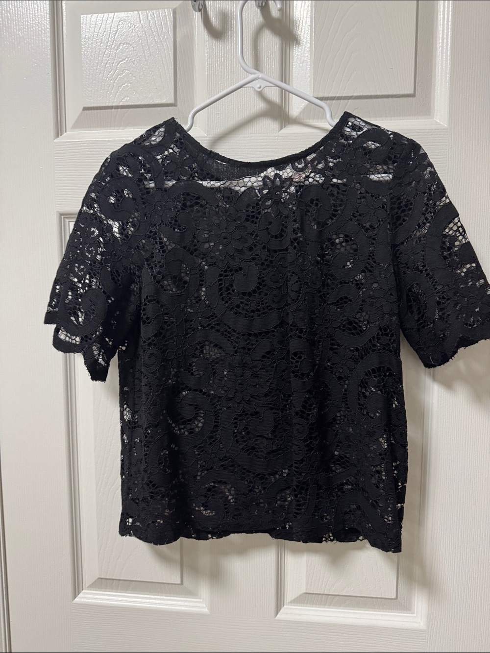 Nanette Lepore Black Lace Tie-Neck Blouse